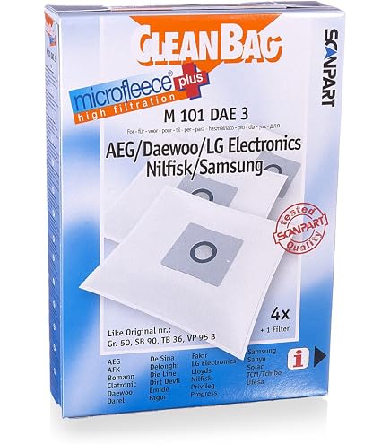 Sacchetti Per Aspirapolvere Scan Part M 122 AEG, CleanBag, Misura 28, Confezione Da 4 + 1 Filtro Universale, Per Modelli 5010-5030 - 3