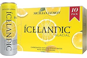 Icelandic Glacial bruiswater, Siciliaanse citroen, blikjes van 330 ml, 10 stuks