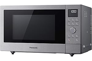 ‎PANASONIC Panasonic NN-CD58 kuchenka mikrofalowa (1000 W, z grillem i gorącym powietrzem, inwerterowa kuchenka mikrofalowa, 27 litrów, niska głębokość konstrukcji), front ze stali szlachetnej