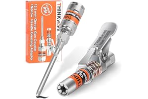 THINKWORK Grease Gun Coupler, 0.53"OD Grease Gun Tip, 6 Locking Jaw 12000PSI Quick Release Grease Coupler with Narrow Needle Dispenser for Grease Gun, Compatible with All Grease Guns 1/8" NPT Grease Gun Fitting