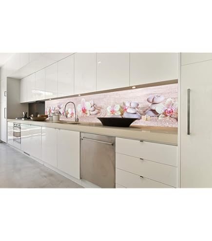 Sticker Crédence Cuisine Zen Stones - 260x60 Cm - Adhésif Mural Pour Carrelage, Verre, Métal - Facile à Poser Et Nettoyer - 10