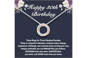 D Dongjiangjin Gift 30th 40th 50th 60th 70th Birthday Gifts for Women Her, 30 40 50 60 70 Year Old Birthday Necklace Jewellery Presents for Friends Mum Daughter