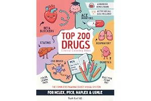 Top 200 Drugs Clinical Coloring Atlas: Master Pharmacology Faster with MOA, Onset, Peak, Duration, Side Effects & Dosages. NCLEX, PTCB, NAPLEX & USMLE