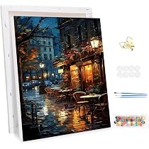 MEIYUDA Dipingere con i Numeri Adulti con Telaio Vista Mare, Pittura a Olio Kit Paint by Numbers, fai da te Quadri da Dipingere Numerat, Pittura Adulti Decora la Casa Regalo 40x30cm
