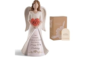 Storieme 80th Birthday Gifts for Women: 80 Years Old Birthday Gift for Mum Grandma Unique Woman Angel Figurine Decorations Ornament (7.5"/19cm)