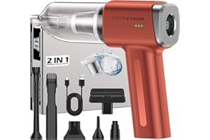 Bemkia Aspirateur à Main, Aspirateur Voiture Puissant sans Fil Mini-Rouge