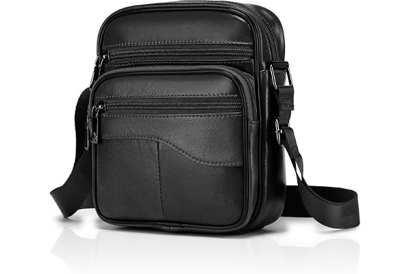 SPAHER Sacs Bandoulière Homme Sacoche en Cuir Petite Sacs à Main de Vachette Sac Porté Epaule Travers Sacs Business Vintage pour Affaires Sac Besace pour Les Loisirs