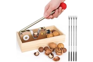 ChromLives Walnussknacker Nussknacker für Walnüsse Einstellbar, mit Hebel-Funktion, Einfaches Schälen verschiedener Nüsse, Geeignet für Walnüsse, Macadamia, Haselnüsse, Pekannüsse