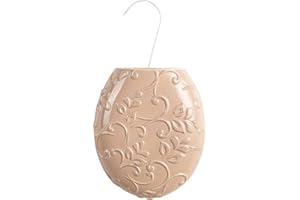 MONTEMAGGI Umidificatore da Termosifone in Ceramica, Evaporatore d'Acqua Decorato Ovale Decoro Fiori Beige 26X23X17