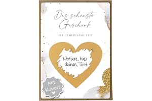 ‎JOLI COON Joli Coon Das schönste Geschenk ist gemeinsame Zeit Rubbelkarte mit Kuvert - Gutschein für gemeinsame Zeit - Gutschein Zeit verschenken