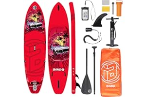 iBOARD Tavola da paddle gonfiabile | Tavola da SUP Stand Up Paddleboarding| 11′×32″×6″ di spessore|Tutti gli accessori all'interno