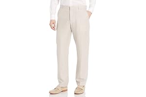 Perry Ellis Męskie spodnie z mieszanki lnu, płaski przód, trwały diagonal, nowoczesny krój, oddychające i lekkie
