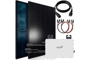 SUNNIVA 920W Balkonkraftwerk BIFAZIAL FULLBLACK komplett Steckdose FOX ESS 800W Wechselrichter, PV Solaranlage, 2x 460W Glas-Glas Solarmodule, inkl. 5m Kabel, Bluetooth WIFI, Komplettset