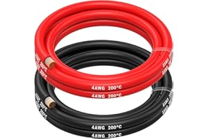 MMOBIEL 4 AWG Cable Eléctrico de Silicona - 4 Gauge (21,2mm²) Cable Cobre Estañado - 2 Cables Separados Rojo y Negro Cada Uno 1,5 m para Refrigeras, Climatizador, Batería Coche, Batería Soldadura