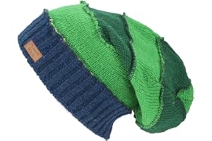 GURU SHOP Guru-Shop, Berretto di Lana, Berretto Nepal, Berretto Patchwork, Verde, Dimensione Indumenti:One Size, Cappellini