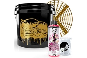 Nuke Guys Set de limpieza para el coche Pink Cherry Pink Cerez, 500 ml, cubo de lavado GritGuard Fallout – Used Look Edition 3,5 GAL aprox. 12 L + Grit Guard + vaso medidor de 150 ml