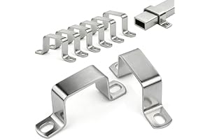 sturiz 8pcs Abrazadera Cuadrada 60×40mm Abrazaderas Tubo Metalicas Cuadradas para Tubo Rectangular Apto Puertas de Entrada Ventanas Y Sistemas de Suministro Agua