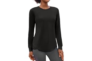 PINSPARK Camicia Sportiva da Donna a Maniche Lunghe Camicia Funzionale Camicia da Corsa Traspirante Palestra Yoga Top da Corsa Autunno S-XXL