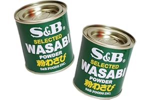 S&B Lot de 2 paquets de poudre Wasabi japonaise naturelle et sans additifs artificiels OG ASIA 60 g