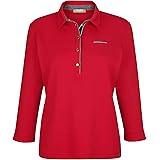 Rabe Damen Leicht tailliertes Poloshirt in Rot aus Baumwolle