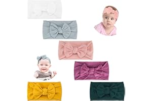 Makone Diademas de Bebe Nina, Lazo Nailon Elástico Suave Turbante Felpas Bebe Recién Nacidos Cinta Pelo Bebe Niña Cintillos Fitas Cabelo para Ninas y Bebés