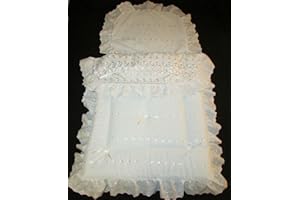 GENERIC Full Size Baby Pram Bedding Set for Silver Cross Kensington and Balmoral Prams (Broderie Anglaise) 560 x 520mm Excluding Lace.