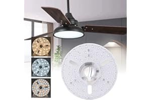 YANMIS Sostituzione LED a Ventola del Soffitto da 6,3 Pollici, 3CCT 3000K 4000K 6000K 24W 3 Kit di Retrofit LED Dimmerabile a Colori per Ventilatore a Soffitto Luce a Spasso Luce da (230V)