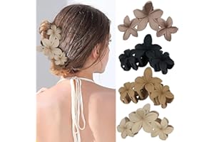 AIZIYIN Grandes Pinces à Cheveux Hawaïennes Fleur Antidérapantes Forte Tenue per Donne e Ragazze - Accessori per Capelli Mediamente Spessi (Hairclaw3Eggflower)