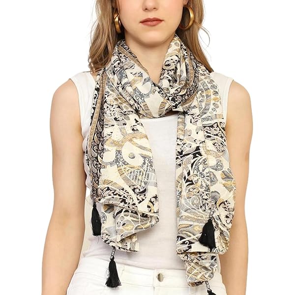 Buy Ruluti Soft Chiffon Silk Scarf Skull Print Scarf Summer Beach