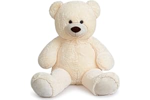 SNOWOLF Gigante XXL Orsacchiotto di Peluche 110cm, Teddy Bear Teddybär Kuschelbär Orsacchiotto Grande Morbido Orsacchiotto Peluche Regalo per Compleanno, San Valentino o Natale (1.1m, creme)