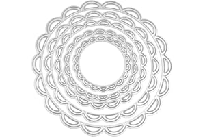 U-horizon 5pcs Flower Circle Cutting Dies, DIY Scrapbooking Metal Embossing Stencil For Album Paper Card Art Craft Decoration Gift