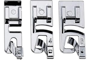 YTDFGVB Narrow Rolled Hem Sewing Machine Presser Foot Set (3mm, 4mm and 6mm)- Fits All Low Shank Snap-On Singer, Brother, Babylock, Euro-Pro, Janome, Kenmore, White, Juki, New Home, Simplicity, Elna