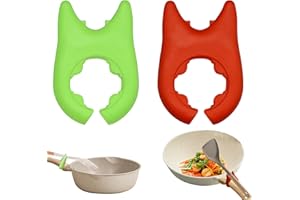 CANIPHA Lot de 2 repose cuillère cuisine, porte cuillere cuisine réglable en silicone, Idéal pour ranger les cuillères et spatules après la cuisson pose cuillere, support ustensiles cuisine antidérapant