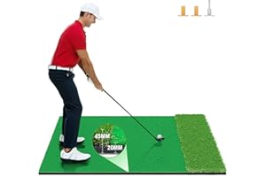 ‎XDRIVEMAX XDriveMax Einzel-/Dual-Turf Golf Abschlagmatte,152x121cm Golf Matte,Abschlagmatte Golf Training aus Kunstrasen für drinnen/draußen, einschließlich 3 Gummitees für Männer und Golfer