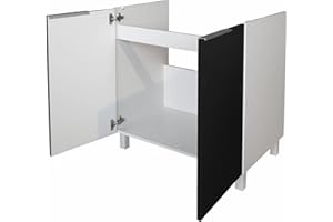 BERLIOZ CREATIONS CABINET CE8BN - Mueble bajo de cocina (para situar debajo de la pila, 80 cm), color negro luciente