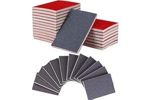 Tiusixsy 24 esponjas de Lija de Grano 180-3000 de Grano Untra, Almohadillas Finas de Espuma Suave, Esponja de Lija Húmeda y Seca para Modelos, para Metal, Madera, Muebles