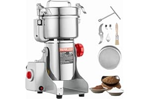 VEVOR Molinillo de Especias Comercial Capacidad de 500 g Molinillo de Cereales Eléctrico 2000 W Molinillo de Alta Velocidad 28000 rpm para Granos Secos Especias Cereales Café Maíz Pimienta