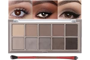 LOMEYA Travel-Sized Eyeshadow Palette - 10 Smooth Matte Colors for Natural & Ultimate Eye Makeup - High Pigmented, Long-Lasting, and Blendable Shadows