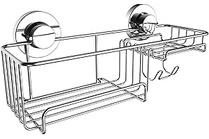 Britten & James Shower Tidy with Soap Holder Suction Fit Rust Proof Stainless Steel