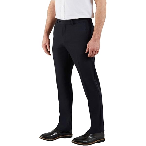 Elegante Herenbroek. Kostuumbroek. Rechte snit met Plooien en Zakken voor Gebruik op Kantoor, Werk, Ober, Winkelbediende (Lente Zomer