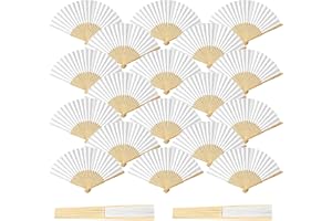 BröLlopshandfläKtar, 18-Pack Vita FläKtar, SommarbröLlopspappersfläKtar, Vikbara BröLlopsdekorationer, FickfläKtar, Asiatisk