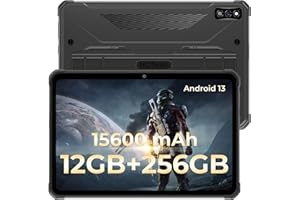 HOTWAV R7 Tablette Incassable, 10,1 Pouces HD+ Tablette Tactile, 12Go + 256Go/(2To TF) 15600mAh Tablette Android 13, 16 MP Caméra, Octa Core Dual SIM 4G, Widevine L1/IP68/OTG/WIFI5/Face ID/GPS Grey