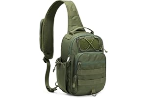 HALOVIE Anti-theft Tactical Sling Bag RFID Military Shoulder Bag with Phone Pack EDC Molle Crossbody Bag for men