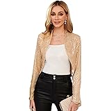 Belle Poque Cardigan Donna Eleganti Vintage con Paillettes Top Coprispalle da Sera per Cerimonie Nuzialiia Cocktail