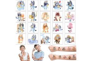 SIDESEA Kids Tattoos, 20PCS Dog Temporary Tattoos for Kids Party Bag Fillers Waterproof Kids Tattoos for Girls/Boys Birthday Party Supplies Favors Anime Cartoon Tattoos