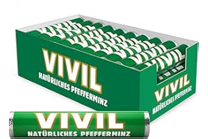 ‎VIVIL VIVIL Rollen Natürliches Pfefferminz, 30 Rollen, frische Pastillen mit Pfefferminzgeschmack, glutenfrei & laktosefrei, 30 x 29g