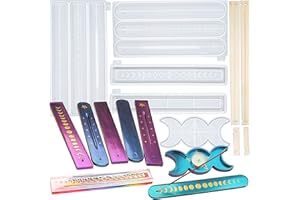 FUNSHOWCASE Soporte para Incienso de Fase Lunar, Resina epoxi con Caja de Almacenamiento, Bandeja para Velas Triple Diosa, atrapasueños de Cenizas 5 Unidades de 25,4 cm de Largo