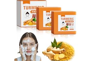 AN-WATTY 2 Pezzi Turmeric Soap, Skin Lightening Sapone Alla Curcuma, Turmeric Kojic Acid Soap, Turmeric Kojic Acid Cleansing Soap per Illuminare, Idratare e Unificare il Tono Della Pelle, 2x100g