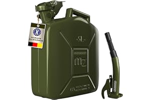 MONZANA Jerrican en métal 5L Bidon avec bec verseur 24x12x35 cm Liquide carburants