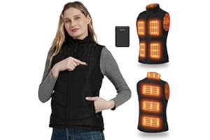 FERNIDA Beheizte Weste für Damen,Schmal Geschnittene Beheizbare Damen Weste, Winter Warm Draussen USB Aufladung Elektrische Heizweste mit 8 Beheizte Zonen